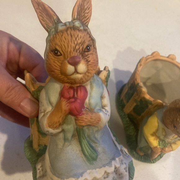 Set of 2 bunny planter, candy dish, trinket, etc… - Picture 3 of 12